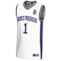#1 James Madison Dukes Lightweight Basketball Jersey - White