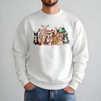 Festive Holiday Puppy Sweatshirt, Christmas Dogs Sweatshirt, Adorable Dog Lover Xmas Crewneck, Winter Pet Lover Graphic Pullover, Dog Mom Present