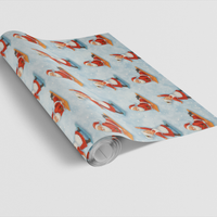 Humorous Fitness Christmas Wrapping Paper, Yoga Santa Gift Wrap Paper, Holiday Yoga Present Paper Roll, Adorable Xmas Gift Wrap, Winter Present Paper