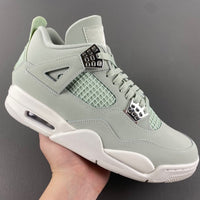 Low Top Sneakers, Green Silver Sail Colorway, Leather Footwear, Lace Up Design, Casual Gift for Sneaker Fans