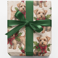 Dandie Dinmont Christmas Gift Wrap, Dandie Dinmont Terrier Wrapping Paper, Terrier Dog Wrapping Paper