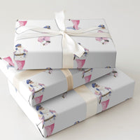 Law Enforcement Gift Wrap, Pink Police Santa Wrapping Paper, Watercolor Police Officer Christmas Wrapping Paper, Adorable Holiday Gift Wrap