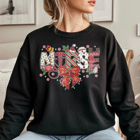 Festive Stethoscope Holiday Crewneck, Christmas Nurse Sweatshirt, RN Medical Worker Pullover, Adorable Hospital Staff Christmas Sweater