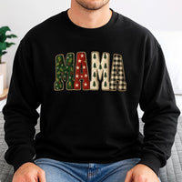 Festive Plaid Mama Sweatshirt, Christmas Mama Sweatshirt, Adorable Plaid Christmas Sweater, Mom Life Crewneck, Comfy Holiday Mom Pullover