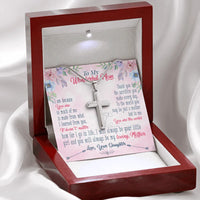 Stainless Steel Religious Cross Necklace, Cross Necklace for Mom, Daughter to Mom Faith Cross Necklace, Christmas Jewelry Present for Mother
