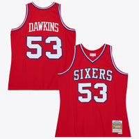 Philadelphia 76ers Darryl Dawkins 1979 Dark Authentic Jersey - University Red