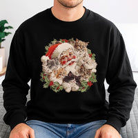 Adorable Cat Lover Holiday Sweatshirt, Santa Kittens Christmas Sweatshirt, Vintage Kitten Crewneck Sweatshirt, Humorous Xmas Pullover Sweater Present