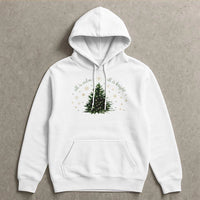 Minimalist Christmas Tree Hooded Sweatshirt, All Is Calm All Is Bright Hoodie, Comfy Holiday Pullover, Winter Graphic Hoodie Present for Women