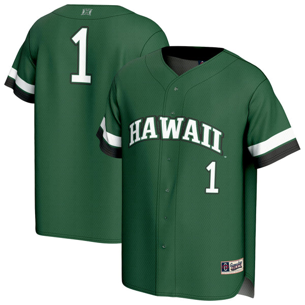 #1 Hawaii Rainbow Warriors Lightweight Collegiate Baseball Fashion Jersey - Green