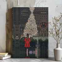 Edgy Winter Cityscape Canvas Print, NYC Christmas Canvas Wall Art, New York City Holiday Canvas Art, Urban Winter Decor Art Lover Present