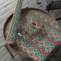 Geometric Holiday Pattern Gift Wrap, Nordic Christmas Gift Wrapping Paper, Scandinavian Xmas Wrapping Paper Roll