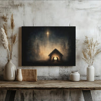 Star of Bethlehem Wall Art, Nativity Scene Canvas Print, Religious Christmas Canvas Art, Christian Holiday Canvas Decor, Church Home Present