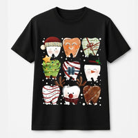 Humorous Holiday Teeth Dentist Shirt, Christmas Dental Squad T-Shirt, Adorable Hygienist Graphic Tee, Dental Assistant T-Shirt, Office Staff Present