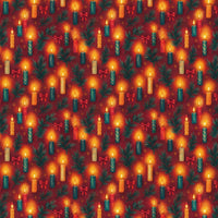 Red and Gold Holiday Gift Wrap, Candlelight Christmas Wrapping Paper, Festive Pine Candle Present Wrap, Winter Xmas Gift Wrapping Paper Roll