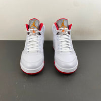 Retro High Top Sneakers, White Orange Colorway, Lace Up Design, Casual Gift for Sneaker Fans