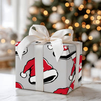 Dog Cat Christmas Gift Wrap, Paw Print Santa Hat Wrapping Paper, Holiday Pet Lover Wrapping Paper, Festive Animal Holiday Gift Wrap Roll