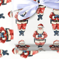 Law Enforcement Santa Claus Gift Wrap, Police Santa Wrapping Paper, Humorous Cop Santa Holiday Paper, Adorable Christmas Gift Wrapping Paper Roll