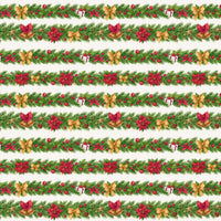 Holiday Floral Gift Wrap, Poinsettia Garland Christmas Wrapping Paper, Vintage Botanical Christmas Paper Roll, Festive Winter Present Wrap