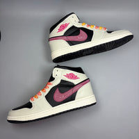 High Top Sneakers, Black Pink Colorway, Lace Up Design, Casual Gift for Sneaker Fans