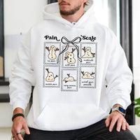 Medical Christmas Holiday Sweatshirt, Humorous Snowman Pain Scale Nurse Hoodie, RN Hospital Pullover, Healthcare Worker Xmas Sweater
