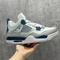 Mid Top Sneakers, Blue White Colorway, Lace Up Design, Casual Gift for Sneaker Fans