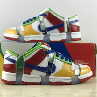 Low Top Sneakers, White Red Green Yellow Colorway, Lace Up Design, Casual Gift for Sneaker Fans