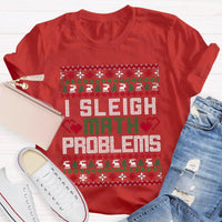 Humorous Christmas Math Shirt, I Sleigh Math Problems Teacher T-Shirt, Holiday STEM Graphic Tee, Math Educator Xmas Party Present