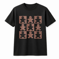 Retro Checkered Christmas Graphic Shirt, Gingerbread Man T-Shirt, Adorable Holiday Cookie Tee, Vintage Xmas T-Shirt for Women and Men