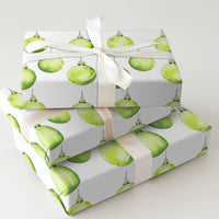 Xmas Ornament Gift Wrap, Tennis Ball Wrapping Paper, Watercolor Tennis Holiday Wrap, Sports Fan Christmas Wrapping Paper, Holiday Gift Wrap