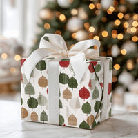 Modern Minimalist Tree Gift Wrap, Scandi Tree Christmas Wrapping Paper, Nordic Holiday Present Paper, Festive Xmas Wrapping Paper Roll