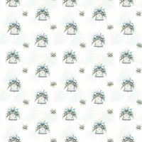 Winter Floral Holiday Gift Wrap, Christmas Bells Gift Wrapping Paper, Festive Botanical Xmas Wrapping Paper, Holiday Present Gift Wrap Roll