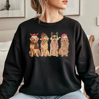 Humorous Holiday Dog Crewneck, Golden Retriever Christmas Sweatshirt, Retro Dog Mom Christmas Sweater, Golden Retriever Lover Sweatshirt