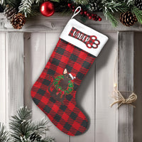 Red Buffalo Plaid Pet Stocking, Personalized Black Cat Christmas Stocking, Custom Cat Name Holiday Stocking, Cat Lover Xmas Present