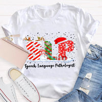 Speech Language Pathologist Tee, SLP Snowman Christmas Shirt, Holiday Speech Therapist T-Shirt, Winter SLP Graphic Tee, Speech Therapy Present