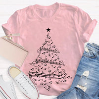 Holiday Musician Graphic Tee, Musical Notes Christmas Tree Shirt, Merry Christmas Music Lover Shirt, Music Teacher Holiday Present