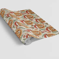 Santa Hat Safari Gift Wrap, Lion Christmas Wrapping Paper, Festive Wildlife Wrapping Paper, Adorable Animal Present Wrap, Holiday Xmas Present Roll