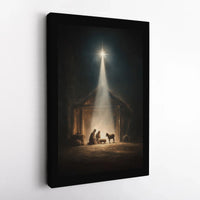 Holy Family Bethlehem Star Canvas, Nativity Scene Canvas Wall Art, Christian Christmas Wall Decor, Religious Canvas Print, Holiday Home Present