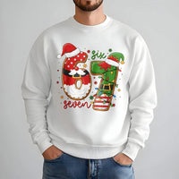 Humorous Santa and Elf Holiday Sweater, 67 Christmas Sweatshirt, Retro Xmas Party Crewneck, Festive Graphic Pullover, Winter Holiday Present