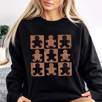 Retro Checkered Holiday Sweater, Gingerbread Man Sweatshirt, Adorable Xmas Gingerbread Pullover, Comfy Winter Crewneck, Christmas Party Present