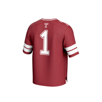 #1 Temple Owls Collegiate Football Fashion Jersey - Cherry