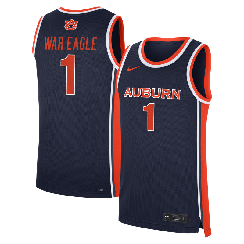 Navy Auburn Tigers #1 Road War Eagle Replica Basketball Jersey