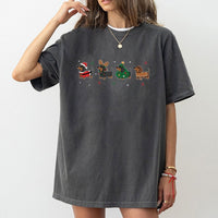 Humorous Wiener Dog Holiday T-Shirt, Dachshund Christmas Shirt, Adorable Doxie Graphic Tee, Retro Pet Lover Xmas Shirt, Dog Lover Holiday Present Tee