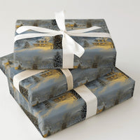 Snowy Landscape Christmas Gift Wrap, Winter Cottage Wrapping Paper, Comfy Cabin Holiday Wrapping Paper, Traditional Noel Wrapping Paper