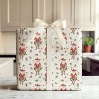 Western Watercolor Christmas Gift Wrap, Cowboy Santa Wrapping Paper, Rustic Holiday Santa Wrapping Paper, Country Cowgirl Xmas Gift Wrap