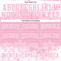 3D Pink White Winter Design Sweatshirt, Custom Christmas Snowflake Hoodie, Personalized Sports Pullover, Xmas Holiday Fan Present