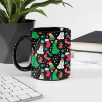 Festive Snowman Gingerbread Tree Coffee Mug, Christmas Holiday Mug, Adorable Winter Holiday Pattern Ceramic Cup, Xmas Season Drinkware