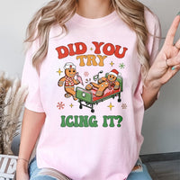 Humorous Gingerbread Nurse Christmas Shirt, Did You Try Icing It T-Shirt, Medical Pun Holiday Tee, Hospital Staff Adorable Graphic T-Shirt