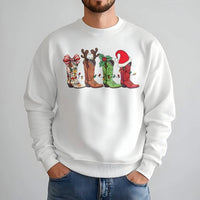 Western Holiday Crewneck, Cowboy Boot Christmas Sweatshirt, Adorable Cowgirl Xmas Sweatshirt, Retro Country Winter Pullover, Country Fan Present