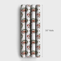 Rustic Equestrian Holiday Gift Wrap, Watercolor Horse Christmas Wrapping Paper, Country Farmhouse Gift Wrapping Paper, Xmas Roll Gift Wrap