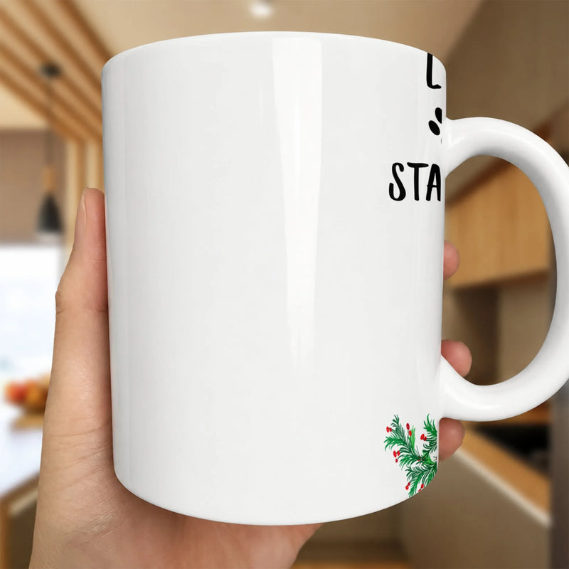 Festive Pine and Berry Ceramic Mug, Holiday Wreath Coffee Mug, Vintage Christmas Tea Cup, Comfy Winter Botanical Mug, Holiday Present for Her